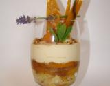 Tiramisu aux abricots, noisette, caramel, et son coulis à la vanille