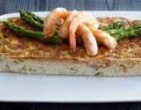 Terrine d’asperges vertes aux gambas et crabe