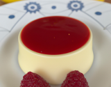 Pana cotta au citron, cœur coulant framboise