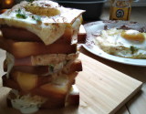 Bricks façon croque-madame au chèvre