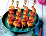 Brochettes exotiques croustillantes aux crevettes