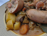 Fricassée de foies de volaille, andouille et rattes