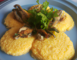 Huîtres pochées à la polenta