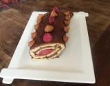 Ma bûche hérisson choco et cœur de meringue à la framboise