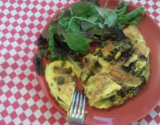 Omelette aux piments doux et à la ventrèche