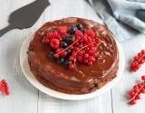 Gâteau au chocolat, mascarpone et fruits rouges