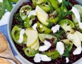 Salade de riz noir au concombre et tomates vertes de France