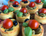 Petits cakes olives tomates basilic