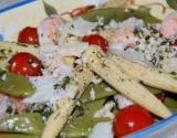 Salade aux cocos plats et crevettes