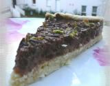 Tarte mousseuse au chocolat & poires poêlées au miel