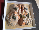 Dès de poulet sauce Roquefort