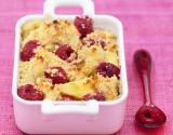 Crumble aux framboises et aux poires