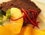 Fondant au chocolat et salade d'oranges aux zestes confits