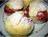 Muffins aux coulis de fraise et rhubarbe