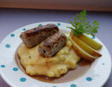 Pomme purée à la moutarde de Meaux et boudin grillé