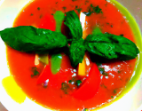 Gaspacho bicolore aux feuilles de basilic Cueillette & Cuisine