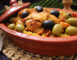 Tajine de poulet aux olives rapide