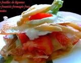 Mille feuilles de légumes sauce fouettés fromagés frais citronnées