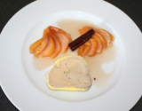 Foie gras mi cuit, poires aux épices