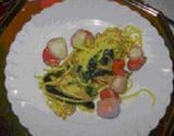 Saint-Jacques aux spaghettis de courgettes et curcuma