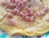 Omelette jambon au lait de soja