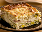 Lasagnes aux poireaux, jambon et ricotta