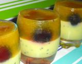 Verrine à la crème de Kiwi, oranges et cerises