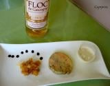 Chutney de pomme au Floc, crème d'ail et foie gras