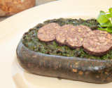 Boudin noir du Velay aux lentilles vertes du Puy