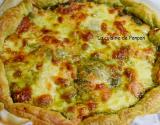 Tarte au pesto, saumon fumé et mozzarella