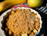 Crumble aux pommes et sa mousse à la banane