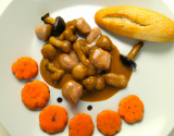 Boudin blanc aux girolles et sauce d'épices