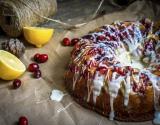 Gâteau aux cranberries et citron glacé