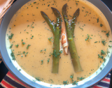 Soupe au crabe et aux asperges