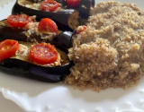 Pâtes quinoa aux aubergines et aux tomates