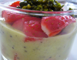 Verrine fraises-mousse de kiwi