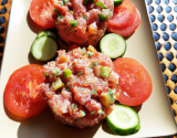 Tartare de tomates concombre et thon