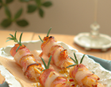 Brochettes de langoustines au bacon