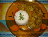 Curry de poulet à la mangue et sa sauce coco