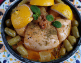 Tajine de poulet au citron confit traditionnel