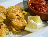 Spaghettis frits sauce all'arrabiata