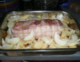 Rôti de porc aux pommes miellées