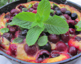 Clafoutis aux fruits rouges à la menthe