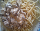 Spaghettis champignons et cidre