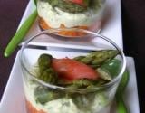 Verrine de carottes et d'asperges