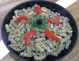 Fusilli à la crème d'olive et aux pétales de tomates confites