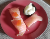 Nigiri de Sushi saumon et daurade au mascarpone