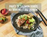 Pavés de saumon dorés au sésame et riz quinoa