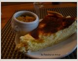 Gâteau au fromage blanc et sa compote vanillée mangue et banane