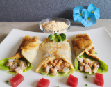 Crêpes coco au poulet mariné